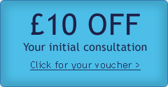 £10 off your initial consultation. Click for further details